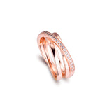S925 Sterling Silver Rose Interlaced Three Ring – Thoughtful Gifts — 4