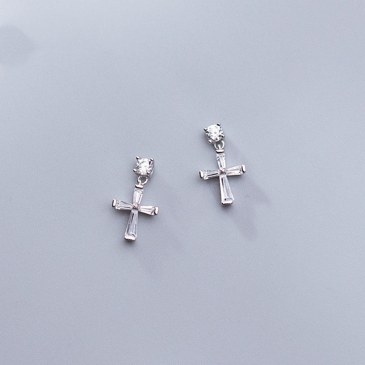 Set diamond cross temperament earring – Jewelry Gift Ideas — 1