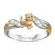 Kitty Ring Lettering I Love My Kitty Two-Color – Gifts for Couples — 5
