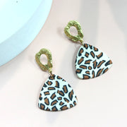 Women's Delicate Metal Panel Clay Earrings – Gifts for Her — 9