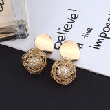 Vintage Geometric Earrings Simple Woven Ball – Special Occasion Gifts — 5