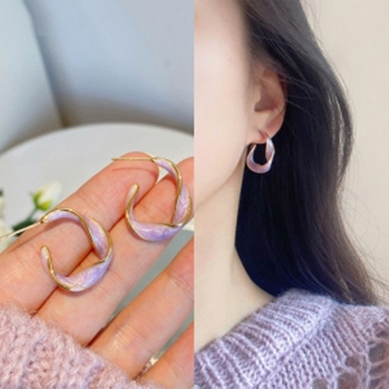 Korean Fashion Twisted Oil Drop Earrings – Stylish Gifts — 1