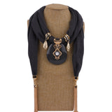 Round Chain Fringe Pendant Scarf Shawl Scarf – Jewelry Gift Ideas — 9