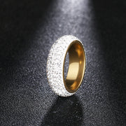 Five-row diamond ring with diamonds in titanium – Meaningful Gifts — 7