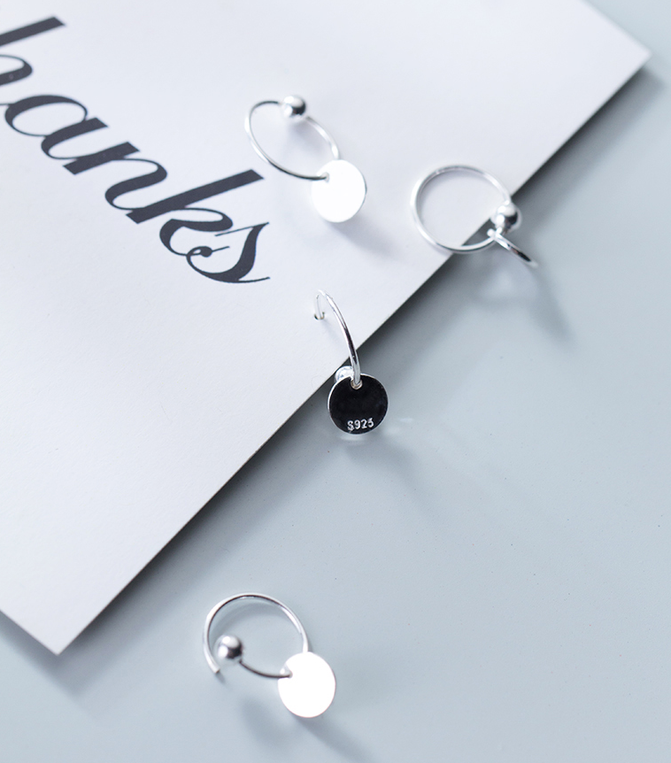 S925 silver round earrings – Stylish Gifts — 1