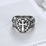 Templars Cross Ring Titanium Steel Ring Smear Effect – Birthday Gifts — 2