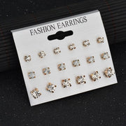 Row of studs, earrings, 9 pairs of pearls – Stylish Gifts — 2