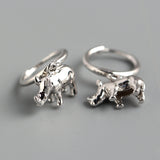 S925 Silver Geometric Animal Stereo Rhinoceros – Holiday Gift Ideas — 5
