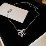 Love Zircon Bowknot Water Necklace – Jewelry Gift Ideas — 6