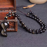 Natural Gold Obsidian Fox Pendant Men's – Jewelry Gift Ideas — 4