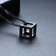 Titanium Steel Black Triangle Square Necklace – Jewelry Gift Ideas — 4
