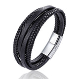 Fashion stainless steel chain leather bracelet – Stylish Gifts — 2