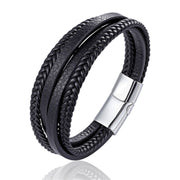 Fashion stainless steel chain leather bracelet – Stylish Gifts — 2