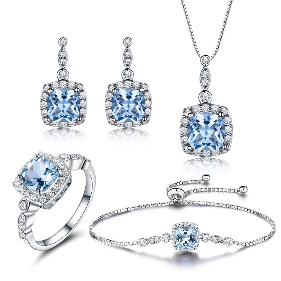 925 Sterling Silver Necklace Sky Blue Topaz – Jewelry Gift Ideas — 1