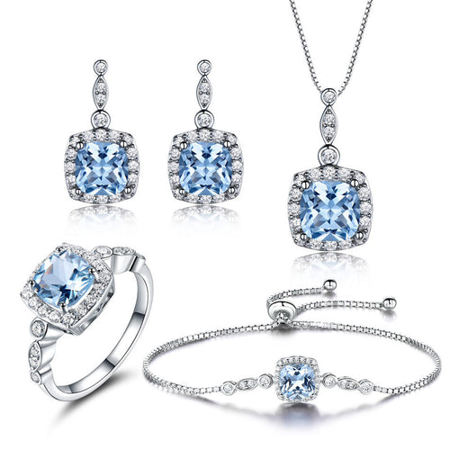 925 Sterling Silver Necklace Sky Blue Topaz – Jewelry Gift Ideas — 1