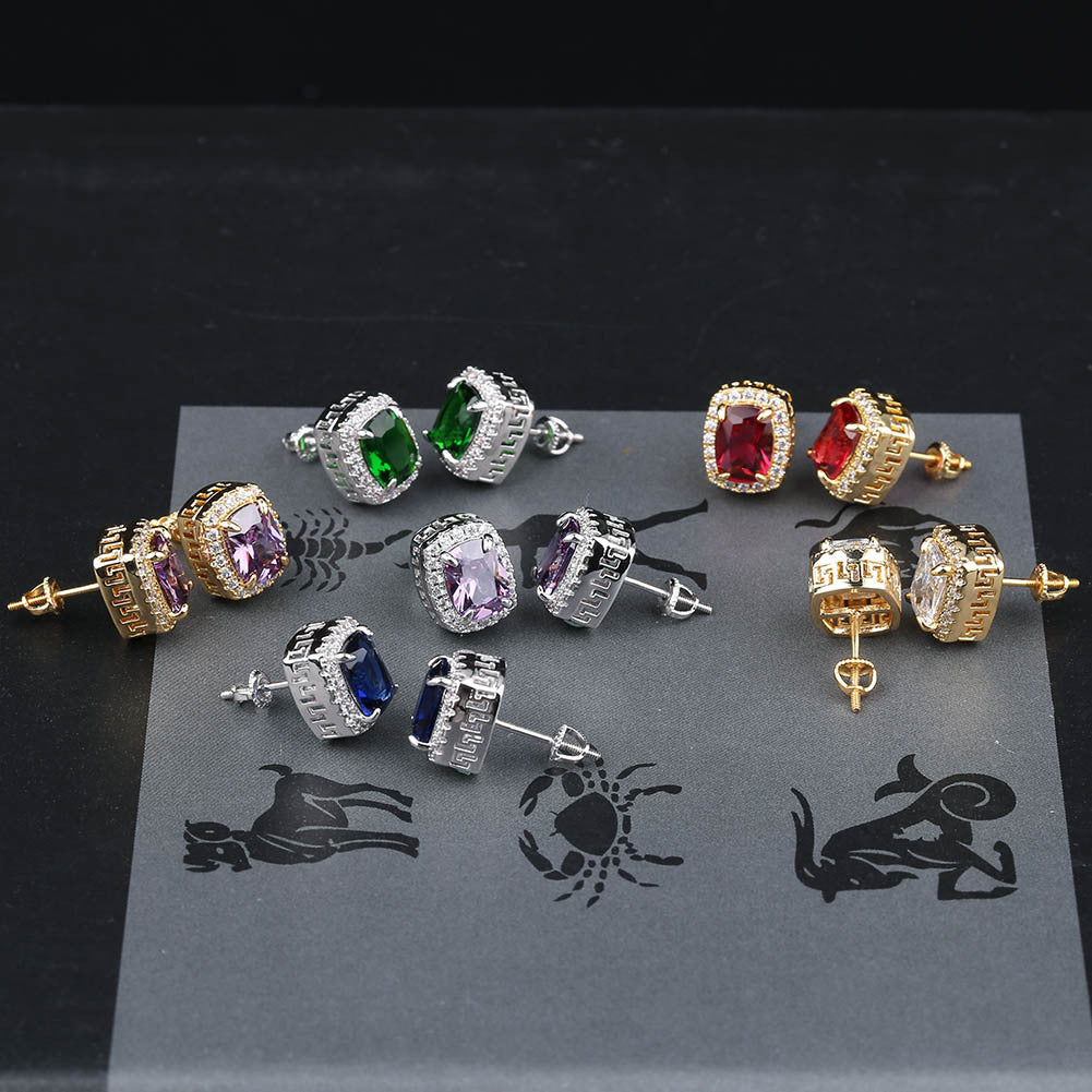 Colored large zircon personality earrings – Everyday Gifts — 1