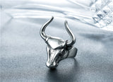 Retro Punk Bull Head Bull Men's Titanium Steel Ring – Gifts for Him — 5