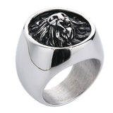 Cast Wind Lion Head Men's Titanium Ateel Ring Ring – Gifts for Him — 4