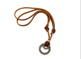 Fashion new metal double ring cowhide necklace – Stylish Gifts — 7