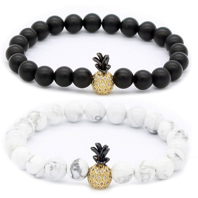Pineapple micro inlaid zircon couple bracelet – Jewelry Gift Ideas — 1