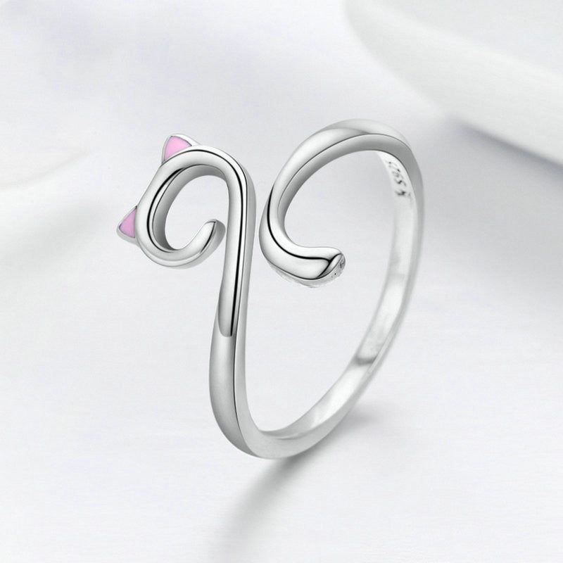 Cat Love 925 Sterling Silver Ring – Gifts for Couples — 1