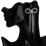 Flash Diamond Zircon Bow Long Tassel Earrings Women – Gifts for Her — 2