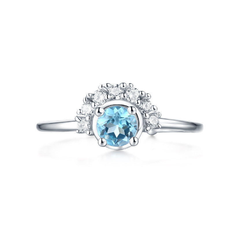 Swiss Blue Topa Ring With Heavy Silver And Gold Plating – Useful Gifts — 1