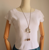 Sandalwood fringed long necklace – Jewelry Gift Ideas — 3