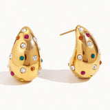 Women's Colorful Diamond Elegant Ear Studs – Gifts for Her — 4