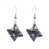 Natural Crystal Merkaba Star Carved Earrings – Stylish Gifts — 2