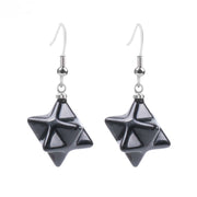 Natural Crystal Merkaba Star Carved Earrings – Stylish Gifts — 2