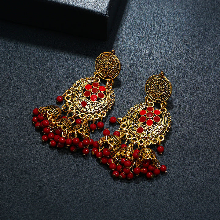 Retro Palace Style Round Earrings Earrings Women – Stylish Gifts — 1