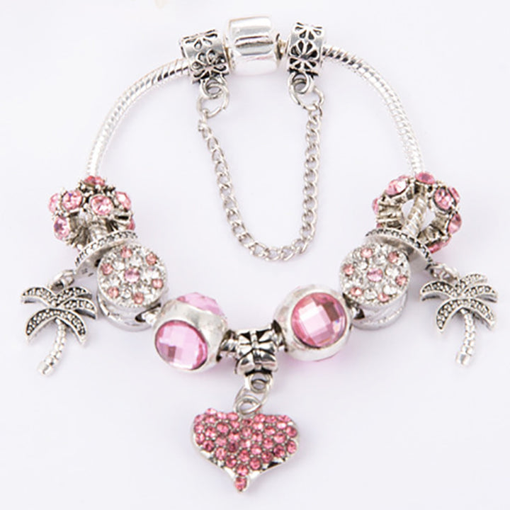 Peach Heart Pendant Bracelet – Jewelry Gift Ideas — 1
