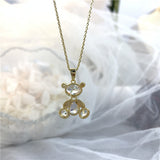Korean Style And Cute Zircon Bear Necklace Female – Jewelry Gift Ideas — 4