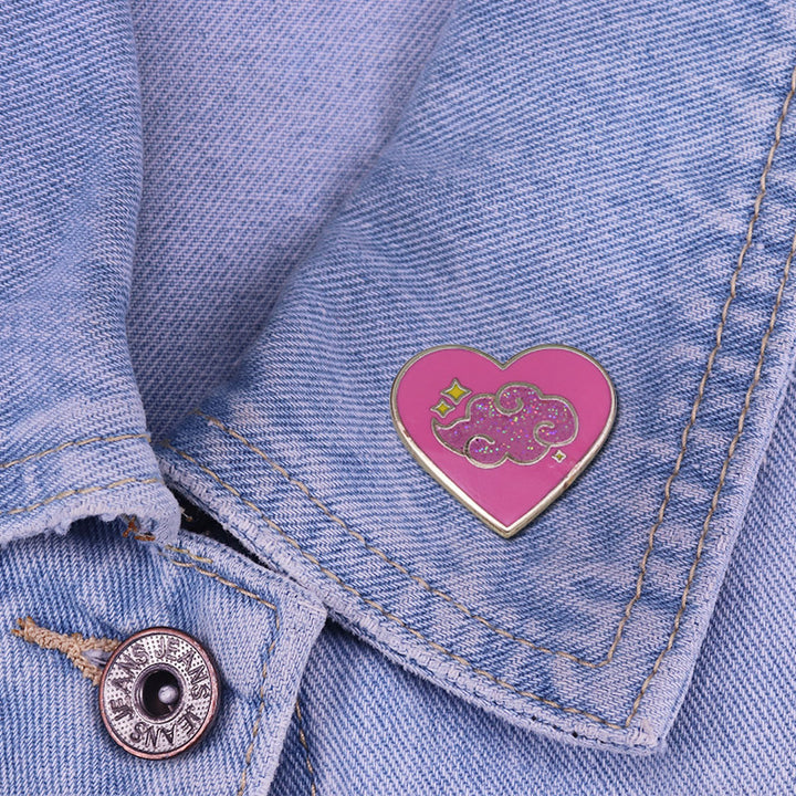 Secret Organization Brooch Heart-shaped Glitter – Jewelry Gift Ideas — 1