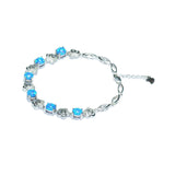 6mm Blue Opal Bracelet Silver Jewelry Colorful – Jewelry Gift Ideas — 2