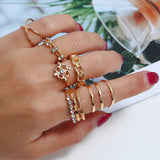 Geometric Eight Piece Combination Ring Set – Practical Gifts — 3