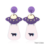 UFO Spaceship Alien Exaggerated Funny Earrings – Useful Gifts — 4