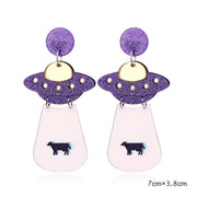 UFO Spaceship Alien Exaggerated Funny Earrings – Useful Gifts — 4