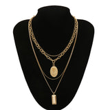 Embossed Rose Set Double Tag Round Bead Necklace – Jewelry Gift Ideas — 1