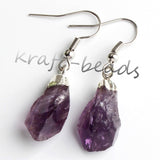 Natural Crystal Unshaped Rough Stone Earrings – Small Gift Ideas — 5