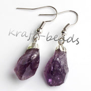 Natural Crystal Unshaped Rough Stone Earrings – Small Gift Ideas — 5
