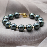 Peacock Green Black Pearl Bead Coated Bracelet – Jewelry Gift Ideas — 2