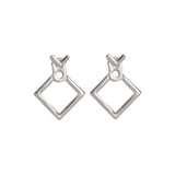 Hollow Diamond Square Stud Earrings – Holiday Gift Ideas — 5