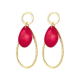 Red Lovely Geometric Pendant Gold Earrings – Jewelry Gift Ideas — 3