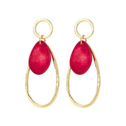 Red Lovely Geometric Pendant Gold Earrings – Jewelry Gift Ideas — 3