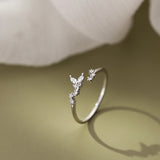S925 Sterling Silver Butterfly Leaf Ring A – Practical Gifts — 1