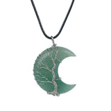 Moon Lucky Tree Natural Stone Pendant Necklace – Jewelry Gift Ideas — 6