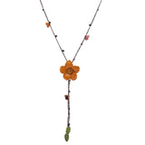 Long sweater chain cowhide flower pendant – Jewelry Gift Ideas — 2