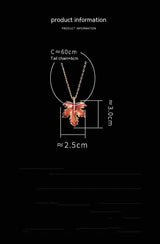 Maple Leaf Enamel Drip Glazed Long Necklace – Jewelry Gift Ideas — 9